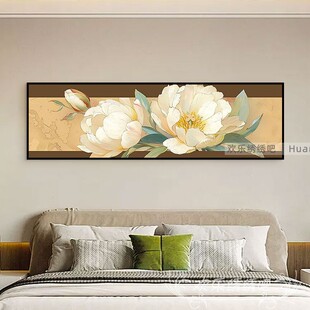 高级感十字绣2025新款客厅线绣花卉系列卧室横版简约温馨刺绣套件