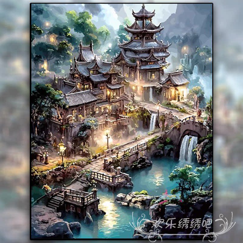 十字绣2026新款线绣中国风高级感庭院刺绣diy手工礼物钻石画满钻