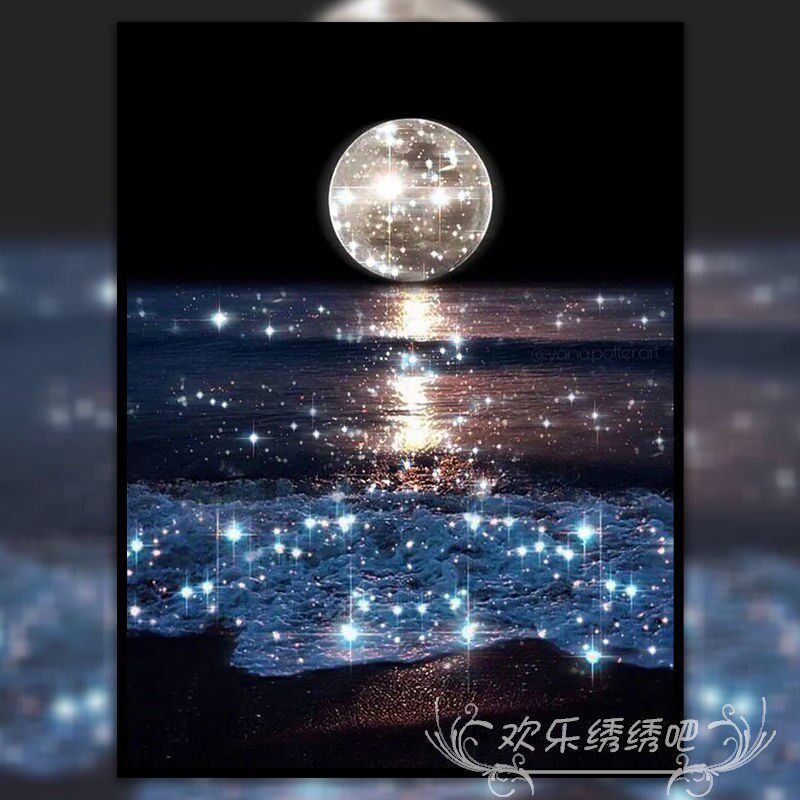 星辰大海新款十字绣自己绣唯美月亮打发时间卧室客厅自己粘钻石画