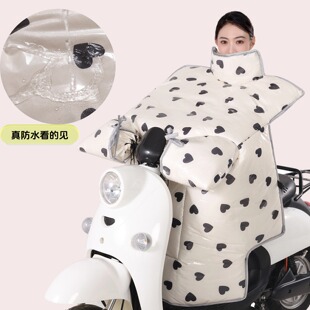 2025新款电动车挡风被冬季加绒加厚带雨膜双面防水挡风保暖收纳