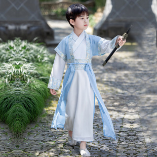 汉服男童2025新款春秋唐装中国风男孩高端帅气国学日常演出服探花