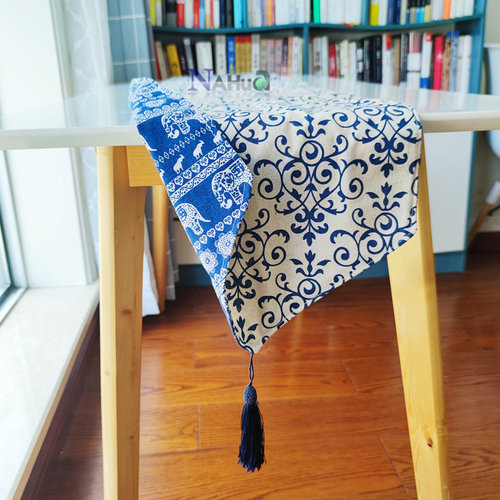 田园风双面用棉麻桌旗