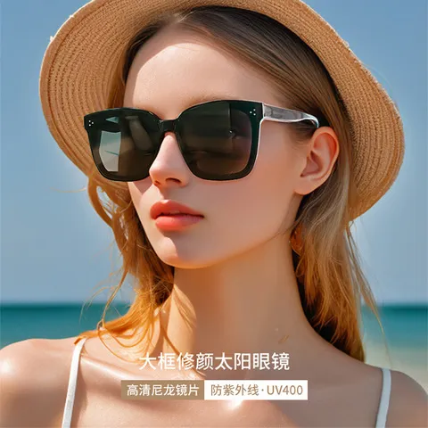 偏光UV400防紫外线女太阳镜大脸DR17显瘦gm墨镜板材高级感