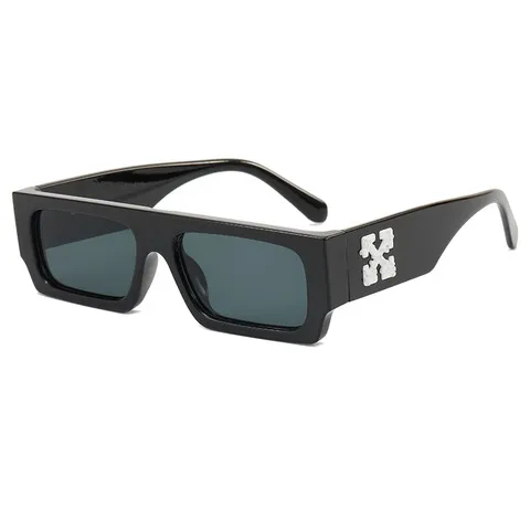 炫酷太阳镜框架新款眼镜方框配饰小脸墨镜欧美光身2021雪花黑色