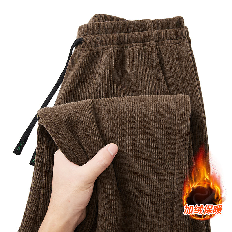 Autumn Winter Corduroy Pants Straight Loose Casual Trousers
