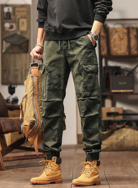 Camouflage Cargo Trousers men Fashion Pants jogger ArmyGreen
