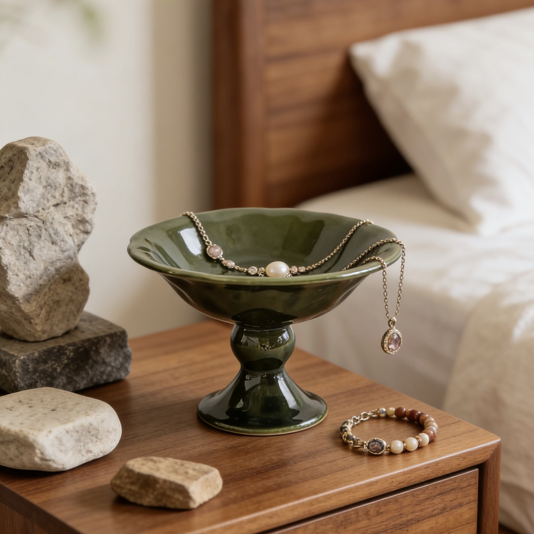 自然主义复古陶瓷首饰盘收纳盘家用梳妆台耳环桌面摆放盘子床头柜,家居饰品,香薰托盘,淘宝优惠券,粉丝福利购,淘宝优惠卷