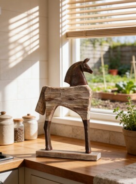 北欧复古树脂工艺骏马摆件家居客厅家用酒柜电视柜茶室桌面装饰