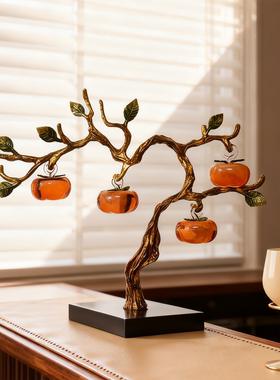 梵凡艺术柿柿如意客厅玄关工艺品办公室桌面装饰摆件新家乔迁送礼