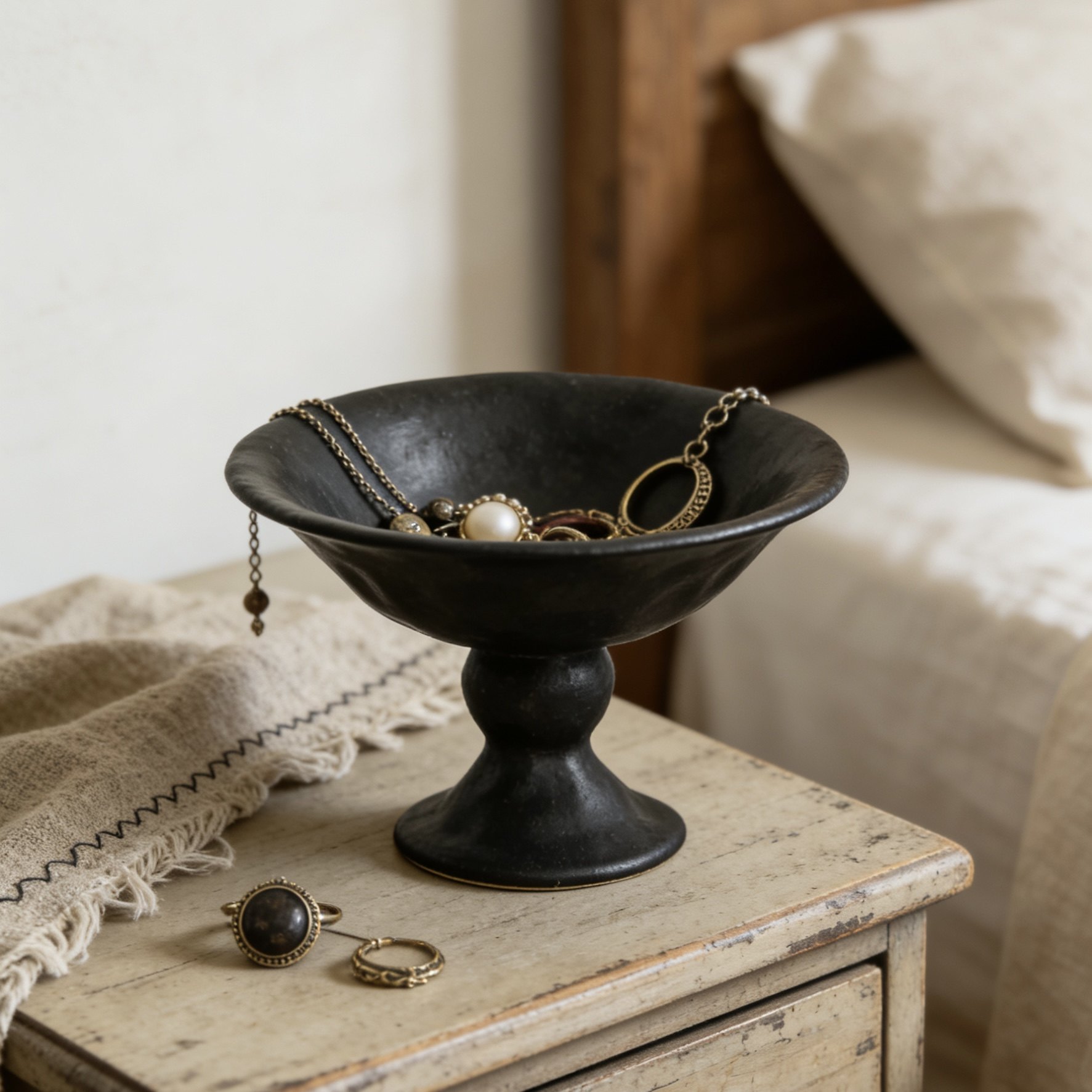 复古陶瓷首饰收纳盒家用梳妆台桌面耳环耳钉项链饰品收纳托盘摆件,家居饰品,香薰托盘,淘宝优惠券,粉丝福利购,淘宝优惠卷