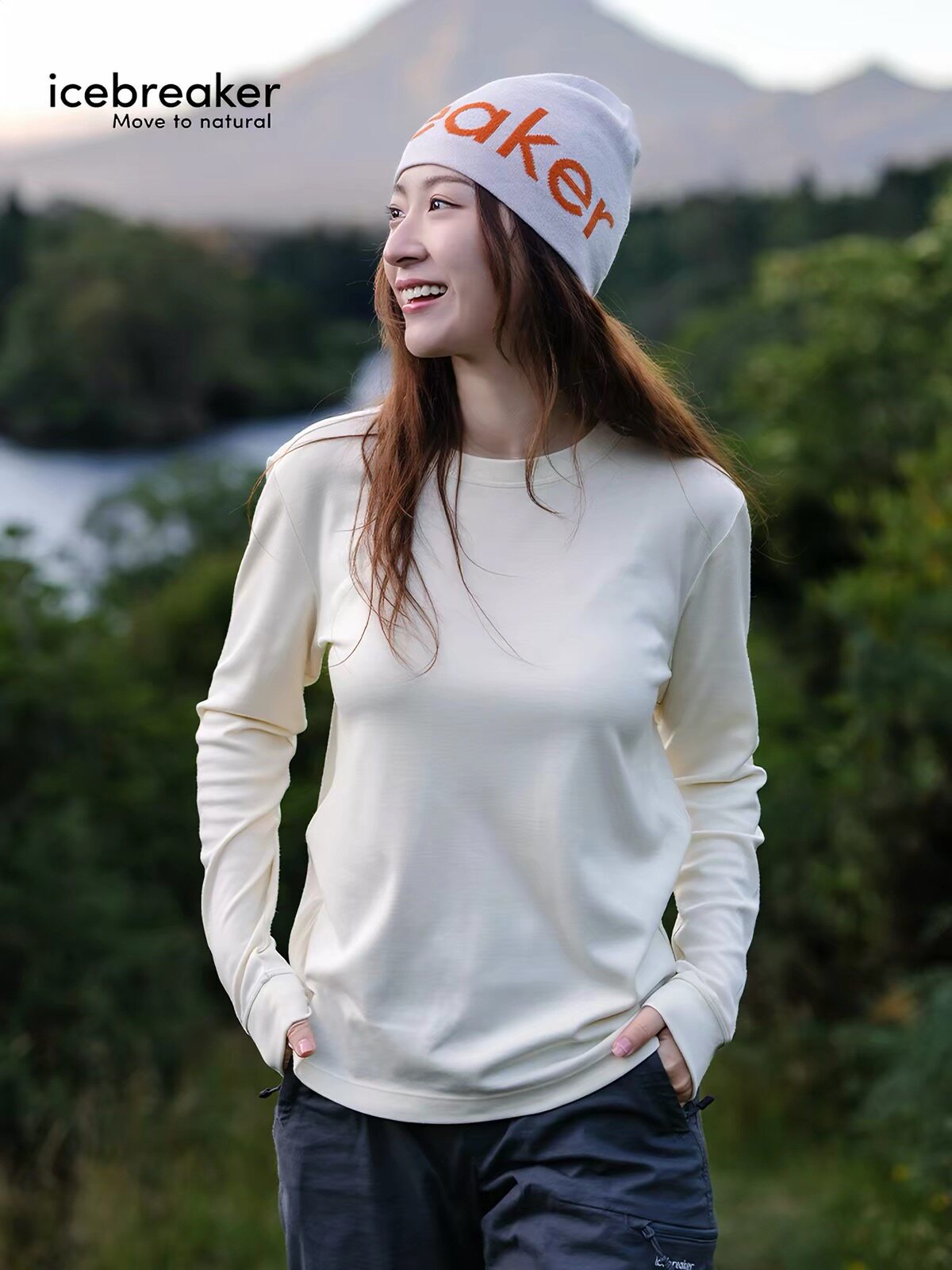 icebreaker 15.5微米纯美丽诺羊毛女300 MerinoFine长袖T恤户外
