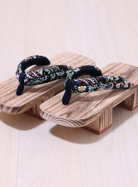 奥利明二齿木屐男女情侣款日本式cos木屐夹脚人字增高汉式木拖鞋