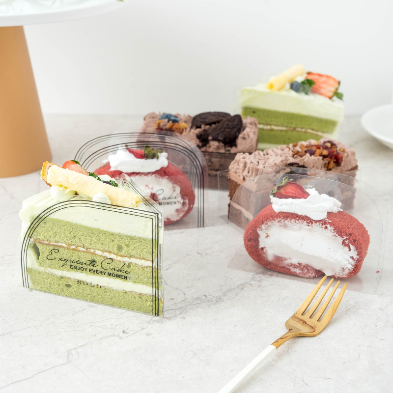 8寸6寸PET蛋糕膜片千层慕斯透明一体垫片半圆形三角形烘焙包装