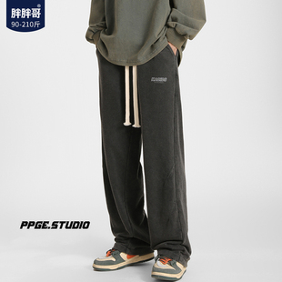 胖胖哥日系cityboy工装裤男秋款宽松大码裤子ins潮牌束脚休闲裤