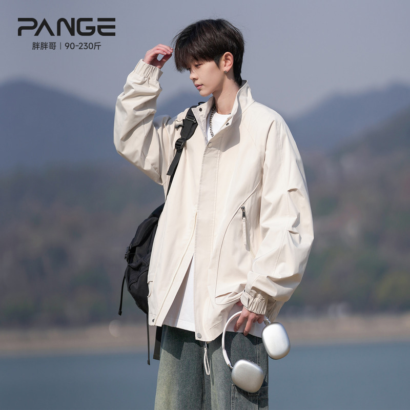 胖胖哥户外防水工装外套男秋冬季2025新款男生大码宽松飞行员夹克