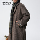 领过膝高级感外套潮 大码 长款 宽松西装 胖胖哥英伦风毛呢大衣男冬季