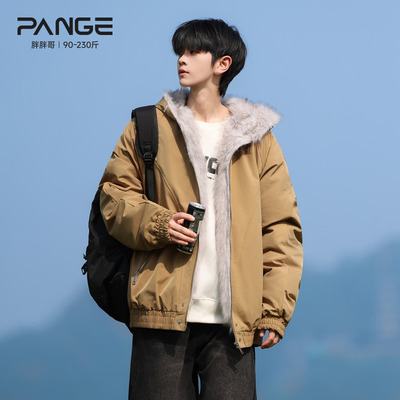 胖胖哥座山雕毛领棉服男款冬季加绒保暖美式cleanfit冬装棉衣外套