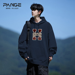胖胖哥400g美式国潮连帽卫衣男款冬季宽松大码加绒套头帽衫上衣