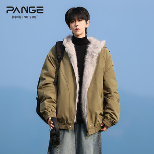 外套男款 宽松加厚保暖男士 潮 大码 胖胖哥重磅座山雕毛领棉服男冬季