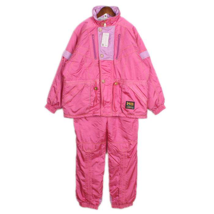vintage古着户外冬装套装保暖防风撞色拼接冲锋衣滑雪服滑雪裤