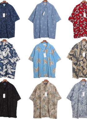 vintage古着美国制夏威夷Hawaii街头宽松嘻哈短袖男女花衬衫 A12