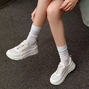 依婷公主透气网面厚底休闲鞋女2026年夏季轻便软底舒适百搭运动鞋