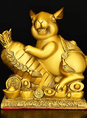 兔子摆件纯铜兔子家居饰品