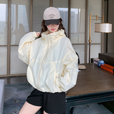 【现货】2025夏季防晒衣连帽双拉拉外套026-FS617-P115-K165，女装短外套，叁谷米