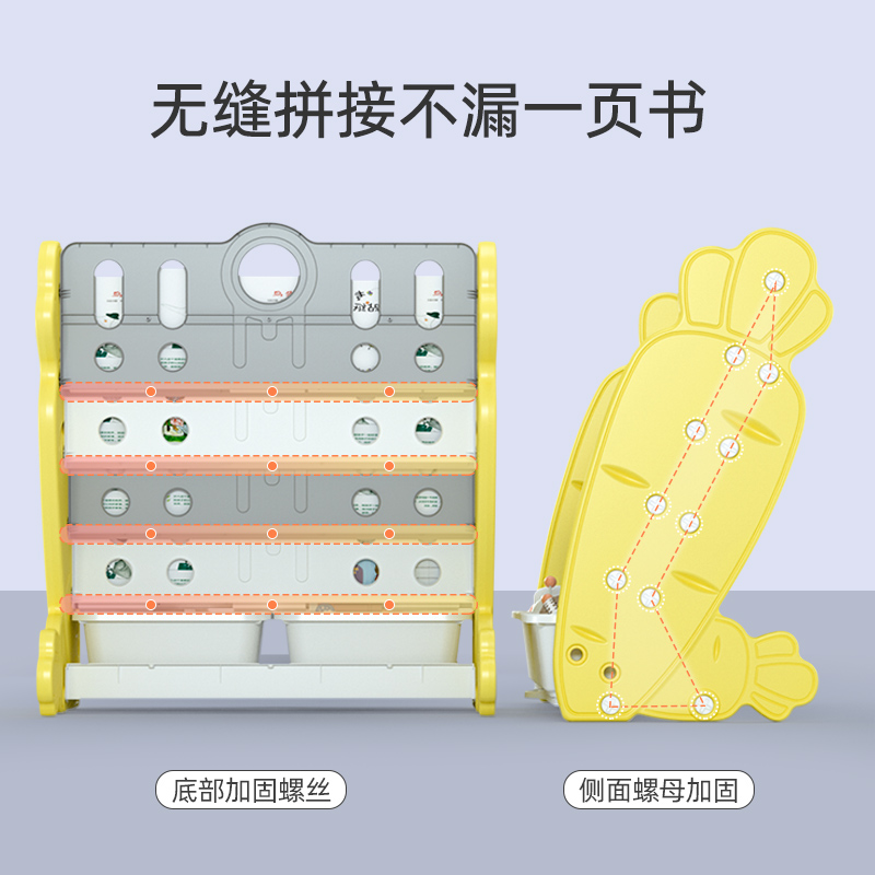 儿童书架玩具收纳架整理置物婴幼儿园宝宝家用落地小型储物绘本架
