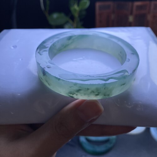 68D6A果敢翡翠 57 缅甸翡翠镯子玉石手镯玉镯定制 私自拍下无效