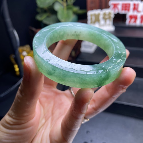 AD129-3果敢翡翠 53 缅甸翡翠镯子玉石手镯玉镯定制 私自拍下无效
