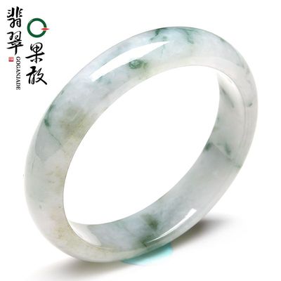X26952果敢翡翠 59.0飘花翡翠手镯玉镯玉手镯缅甸A货玉石手镯