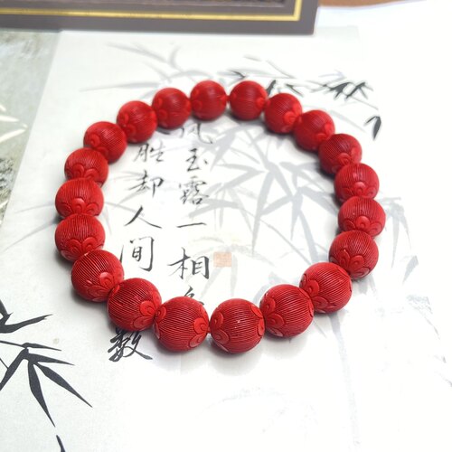 天然正品朱砂手串拉丝工艺紫金砂丝绒灯笼珠高含量帝王砂手串转运