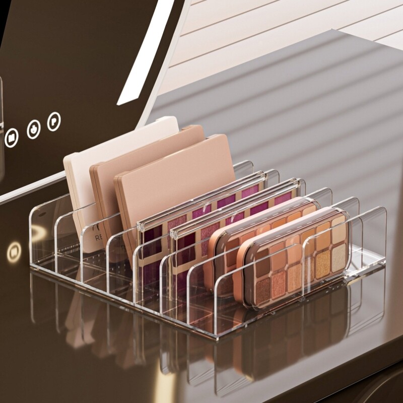眼影盘置物架桌面透明分隔粉饼腮红彩妆展示架化妆台化妆品收纳盒