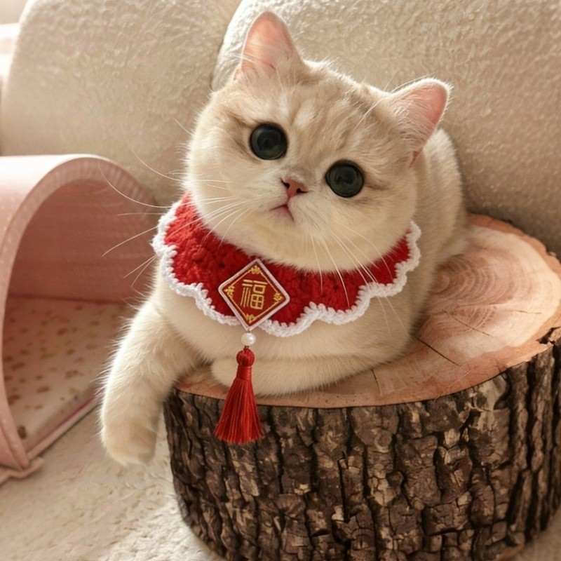 猫咪围脖可爱饰品宠物新年项圈布偶猫狗狗编织围巾围兜喜庆口水巾,宠物/宠物食品及用品,围巾/口水巾,淘宝优惠券,粉丝福利购,淘宝优惠卷