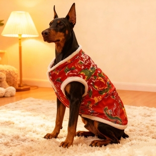 灵缇马犬衣服新年衣服中大型犬秋冬款防寒东北大花棉袄包肚保暖