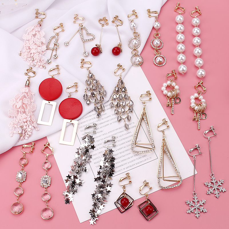 耳夹女长款2025年高级耳坠