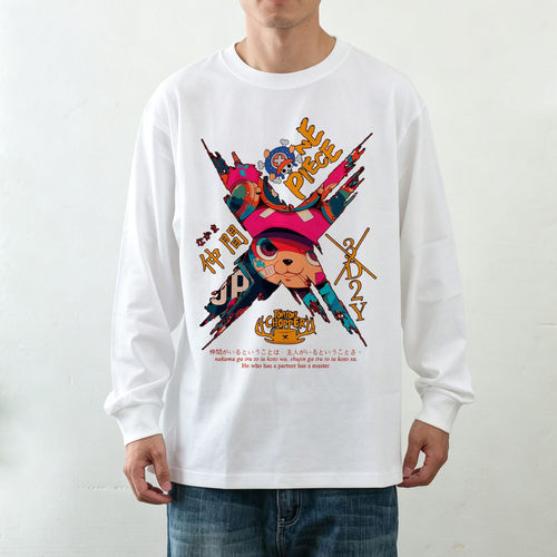 数码直喷 阔版~海贼王One Piece乔巴宽松打底衫长袖T恤男女圆领