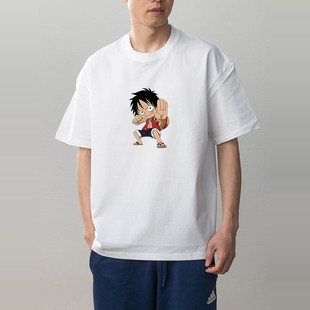 纯棉短袖 数码 情侣装 海贼王路飞印花2025夏季 T恤男女体恤 直喷透气