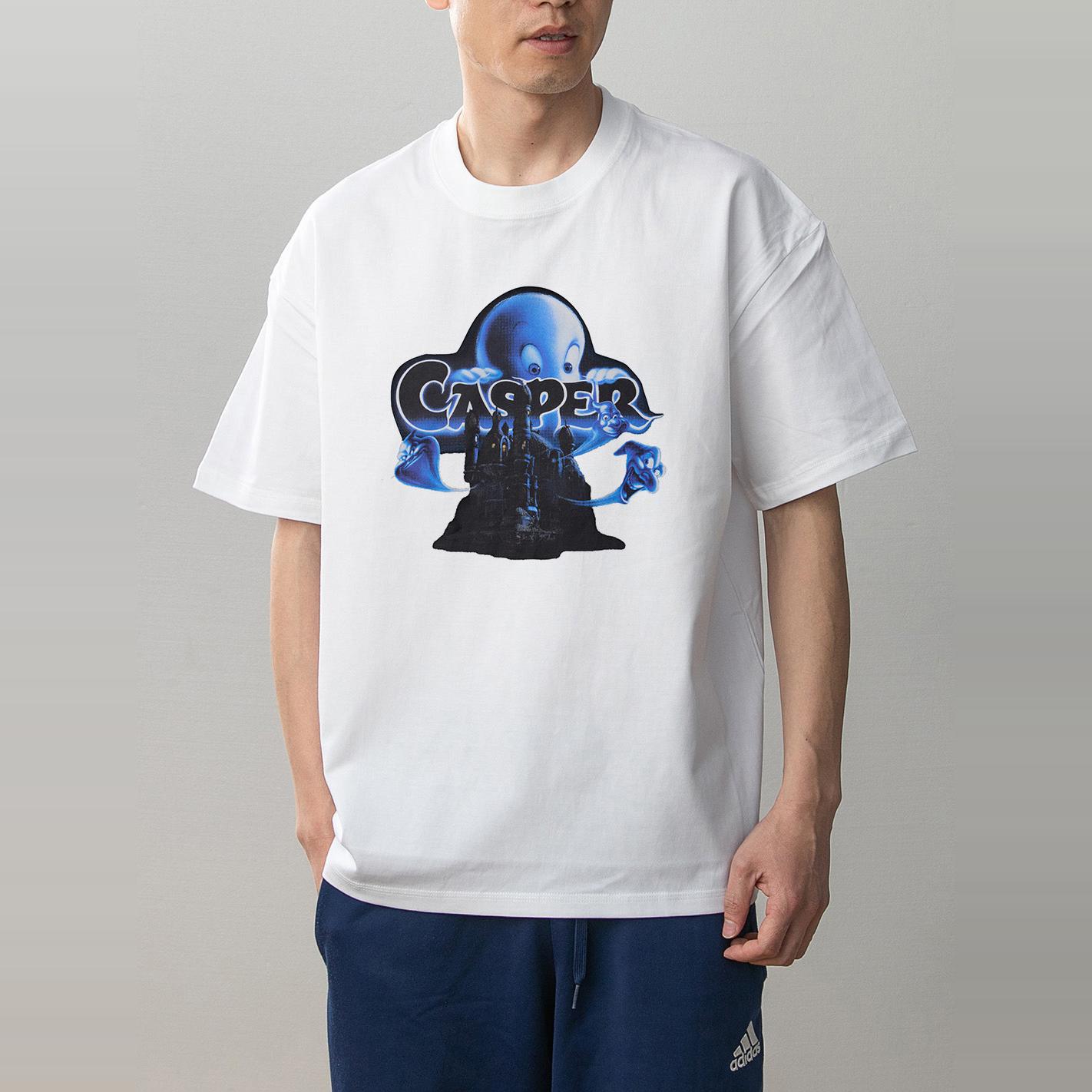 数码直喷 casper印花夏季情侣装纯棉短袖T恤男女卡通动漫青少年