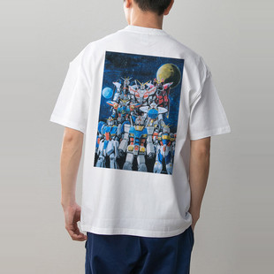 数码直喷 机动战士高达周边印花夏季情侣装纯棉短袖T恤男女体恤