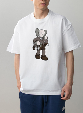 2024夏季新款情侣装kaws周边短袖T恤男女纯棉宽松ins潮学生体恤