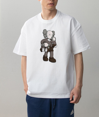 2024夏季新款情侣装kaws周边短袖T恤男女纯棉宽松ins潮学生体恤