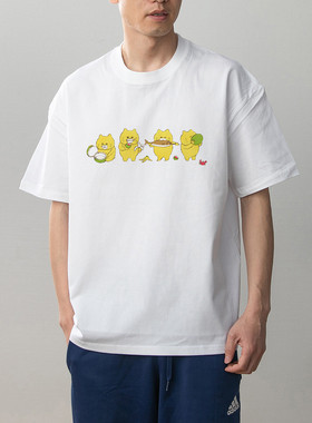 数码直喷 Noraneko Gundan野猫军团夏季纯棉短袖T恤男女大码胖子