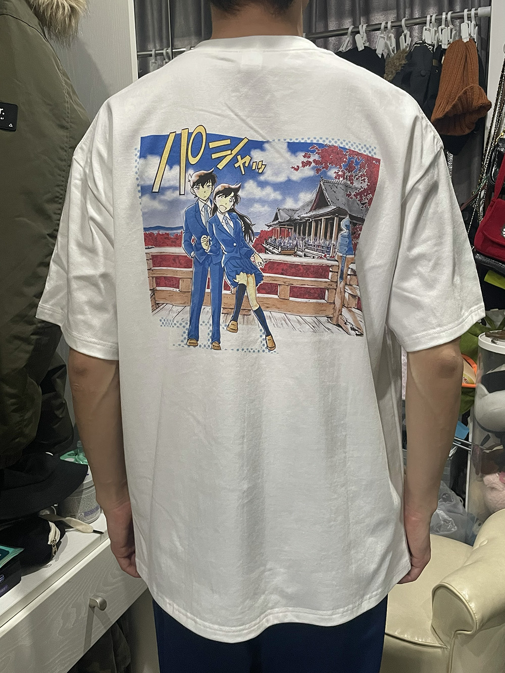 夏季情侣装名侦探柯南联名印花短袖T恤男女新一小兰 学生上衣服