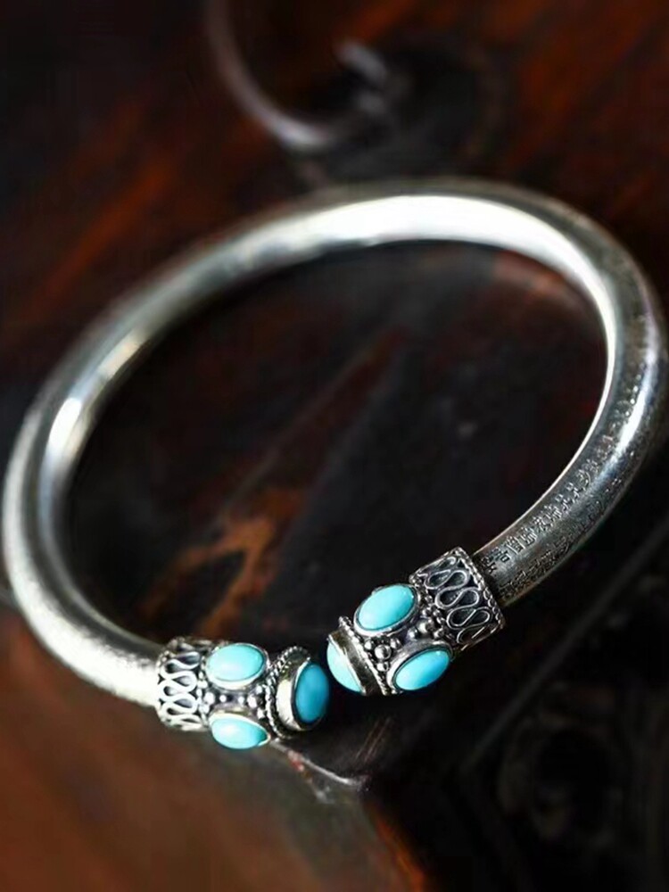 상감 후베이 SHIYAN 천연 높은 도자기 블루 청록색 심장 경전 팔찌 팔찌 팔찌 매력 커플 새로운 스타일