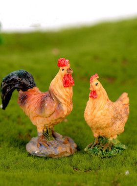 diy公鸡苔藓微景观田园风摆件