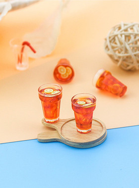 娃娃屋配件柠檬茶奶茶饮料模型