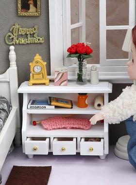 dollhouse miniatures模型鞋柜1:12娃娃屋迷你家具微缩矮柜子边柜
