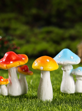 树脂田园微景观桌面蘑菇摆件